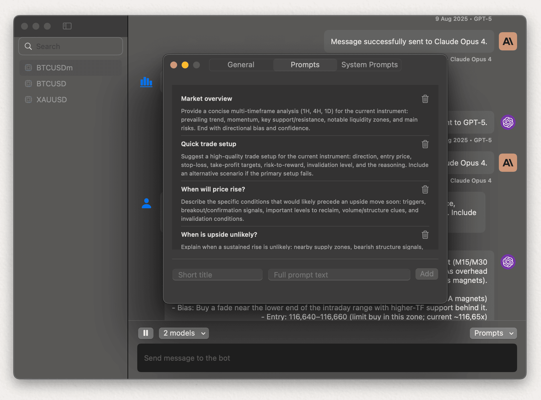 Prompt library UI